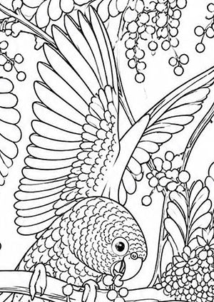 Puerto Rican Amazon Parrot Coloring Poster – Wildlife Conservation Art Print
