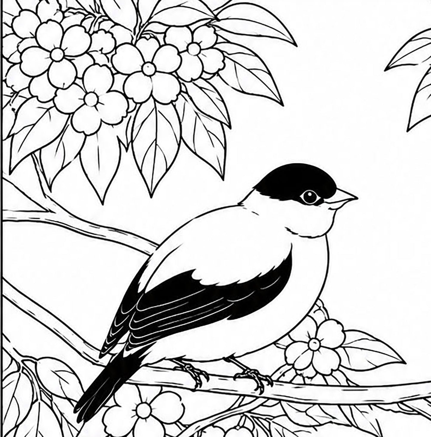 Araripe Manakin Coloring Poster – Critically Endangered Bird Line Art Print