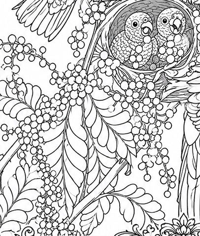 Puerto Rican Amazon Parrot Coloring Poster – Wildlife Conservation Art Print