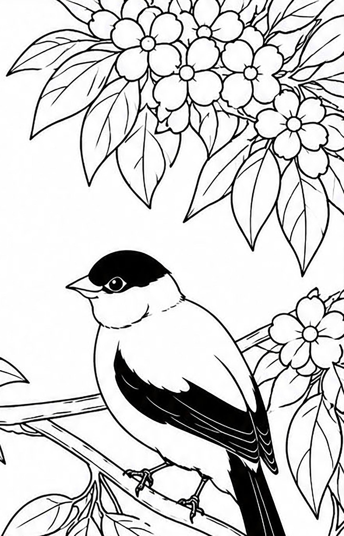 Araripe Manakin Coloring Poster – Critically Endangered Bird Line Art Print