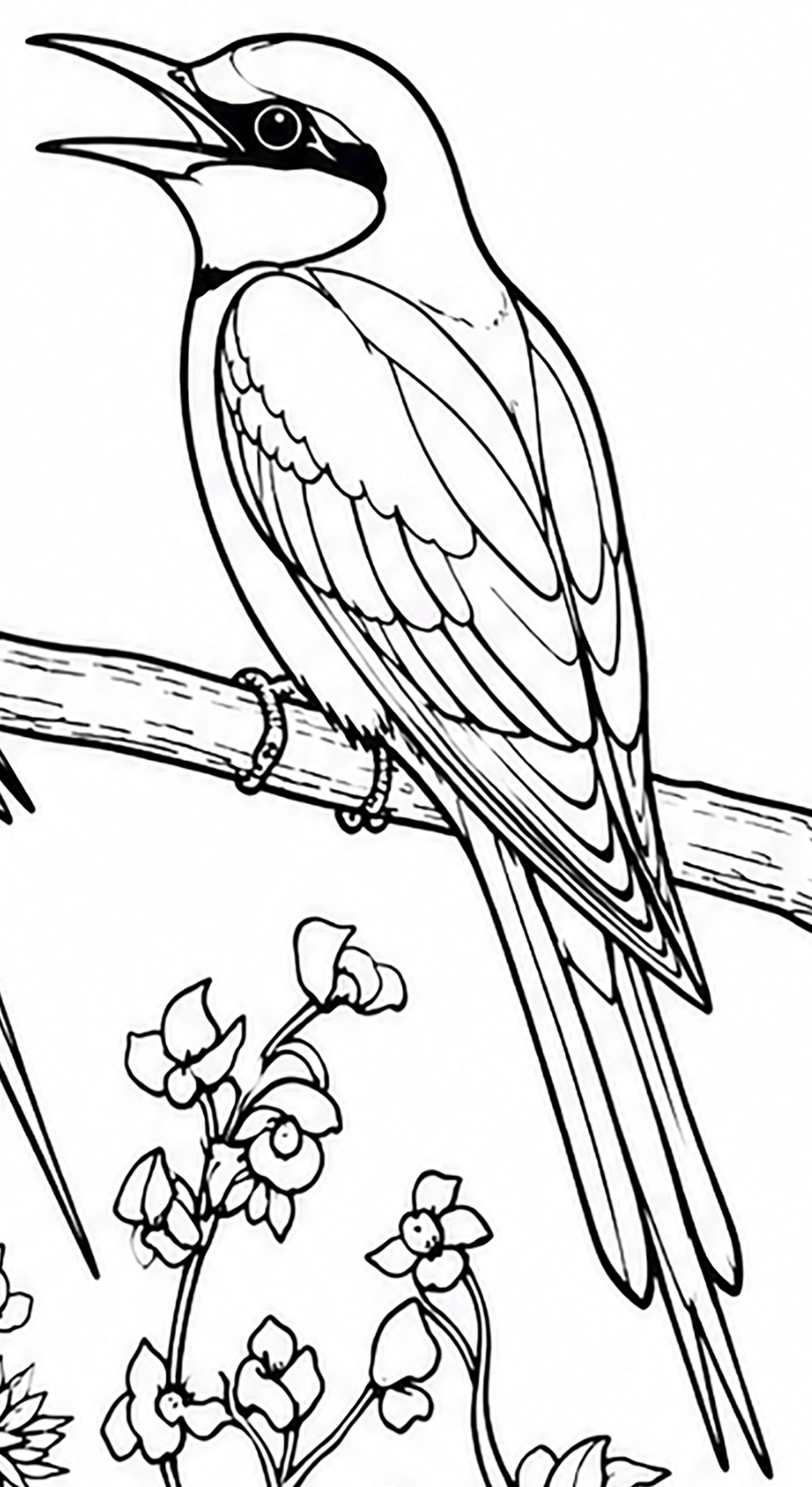 Bee Eater Coloring Poster – Exotic Bird Line Art | Wildlife Coloring Art