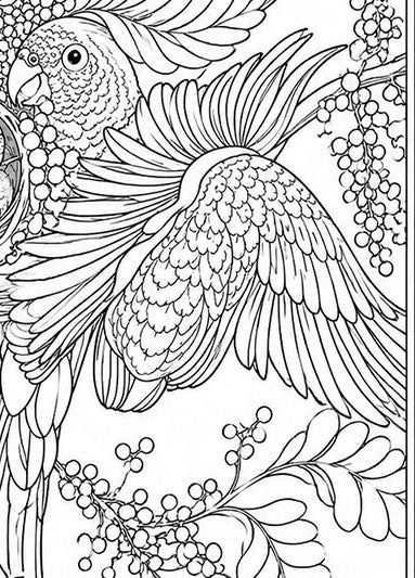 Puerto Rican Amazon Parrot Coloring Poster – Wildlife Conservation Art Print