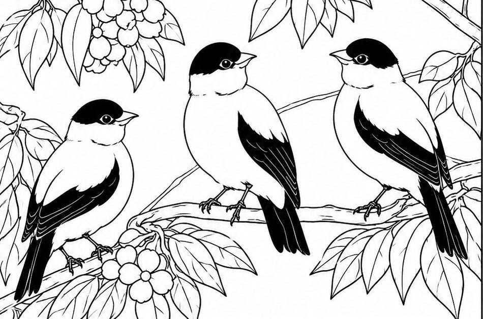 Araripe Manakin Coloring Poster – Critically Endangered Bird Line Art Print