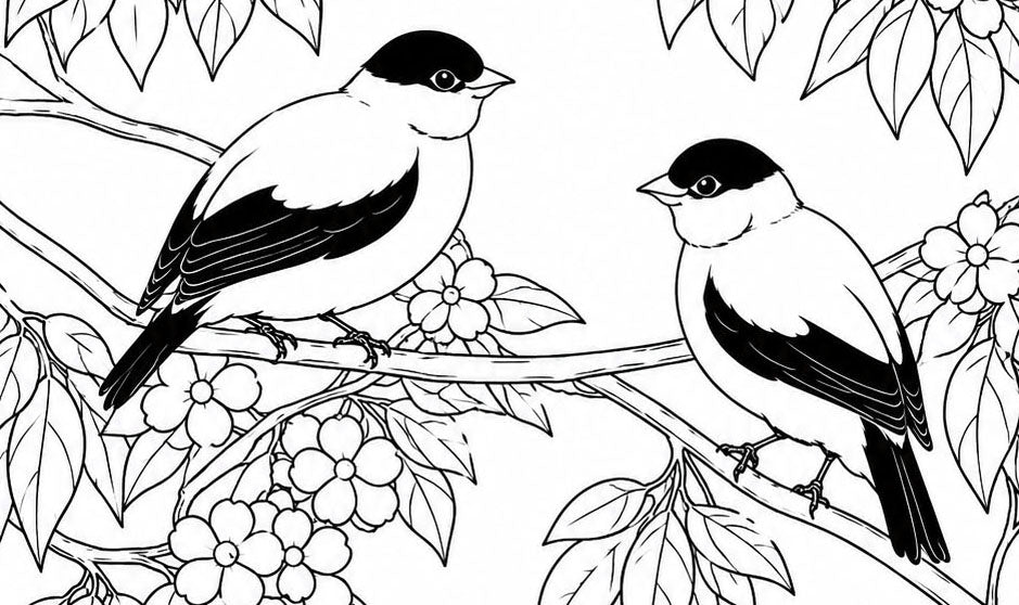 Araripe Manakin Coloring Poster – Critically Endangered Bird Line Art Print