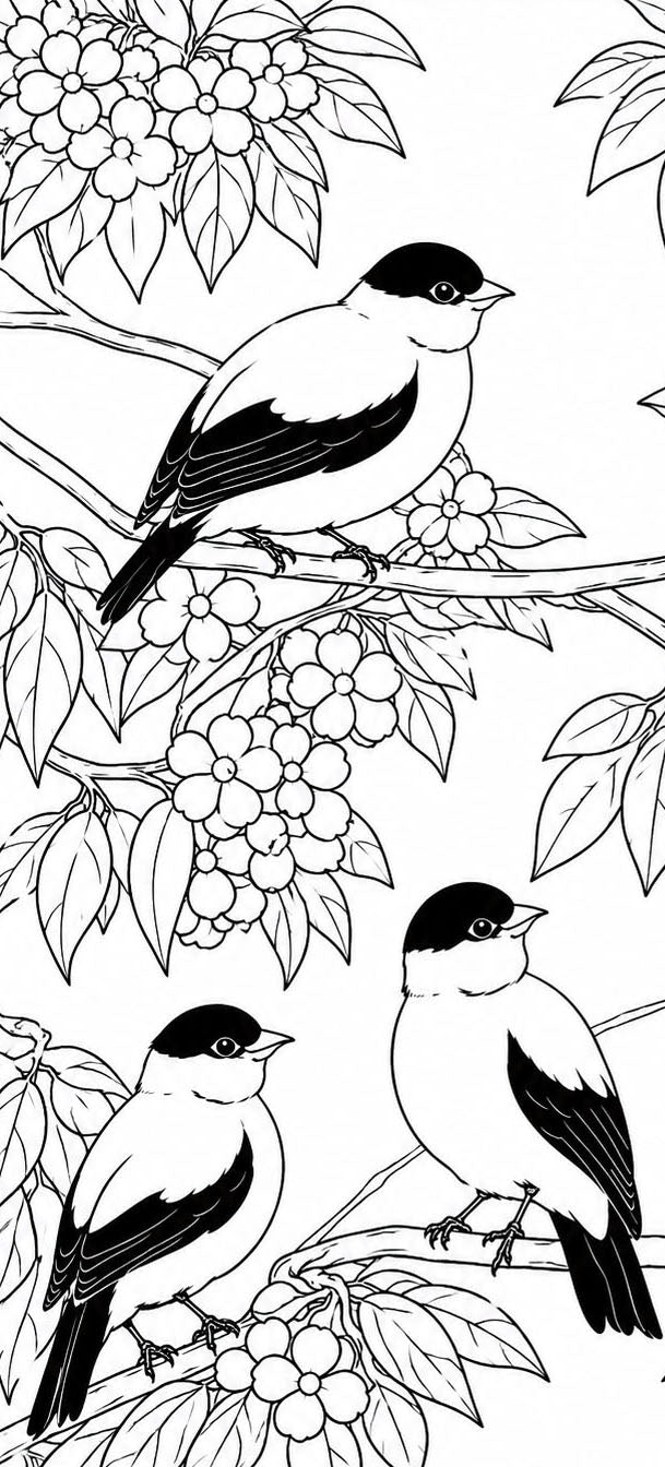 Araripe Manakin Coloring Poster – Critically Endangered Bird Line Art Print