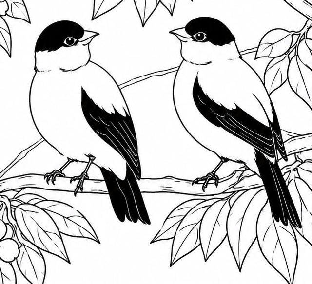 Araripe Manakin Coloring Poster – Critically Endangered Bird Line Art Print
